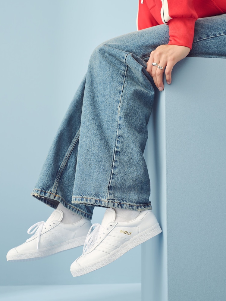 adidas Originals White Gazelle Trainers - Image 1 of 10