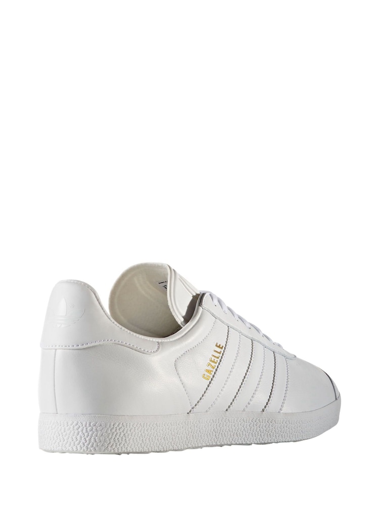 adidas Originals White Gazelle Trainers - Image 6 of 10