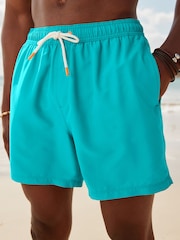 Turquoise Blue Plain Essential Swim Shorts - Image 1 of 8