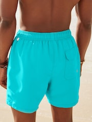 Turquoise Blue Plain Essential Swim Shorts - Image 4 of 8