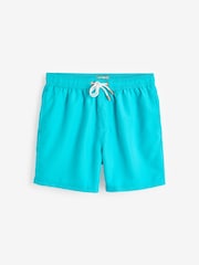 Turquoise Blue Plain Essential Swim Shorts - Image 5 of 8