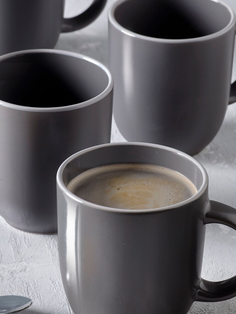 Set of 4 Charcoal Grey Warwick Mugs - Image 2 of 2
