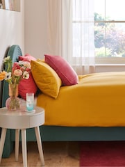 Yellow Mustard Cotton Rich Duvet Cover and Pillowcase Set - Image 1 of 4
