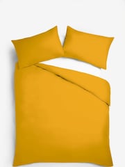 Yellow Mustard Cotton Rich Duvet Cover and Pillowcase Set - Image 4 of 4