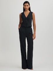 Good American Navy High Rise Pleat Front Trousers - Image 1 of 5