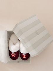 Chelsea Peers Red Corduroy Embroidered Musical Santa Slippers - Image 5 of 7