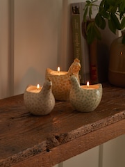 Set of 3 Green Ceramic Chicken Tealight Candle Holders - Image 2 of 6
