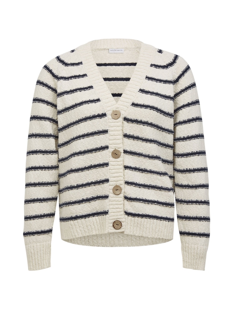 Celtic & Co. Cream Breton Cotton/Linen Blend Cardigan - Image 2 of 6