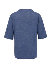 Celtic & Co. Blue Linen Organic Cotton Fine Knit T-Shirt - Image 3 of 3