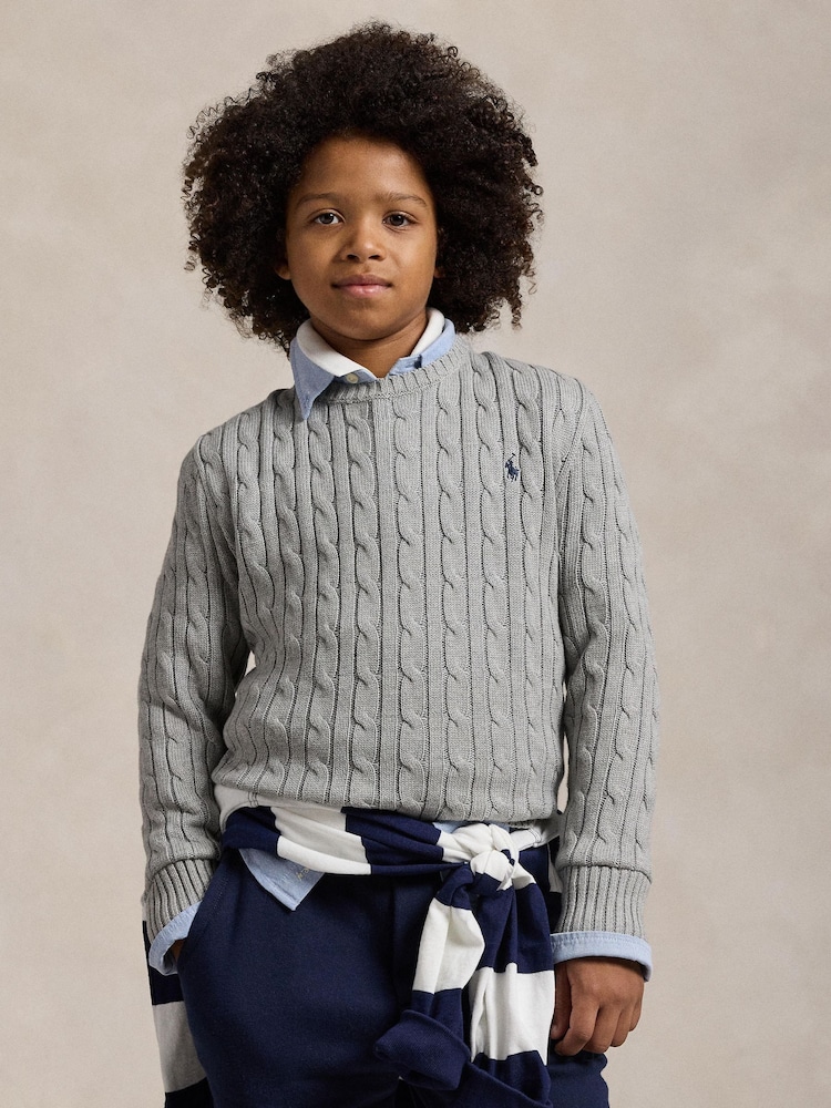 Suéter de punto trenzado con el logotipo de Polo Ralph Lauren - Imagen 1 de 5