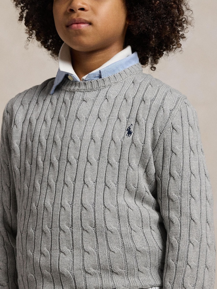 Suéter de punto trenzado con el logotipo de Polo Ralph Lauren - Imagen 2 de 5