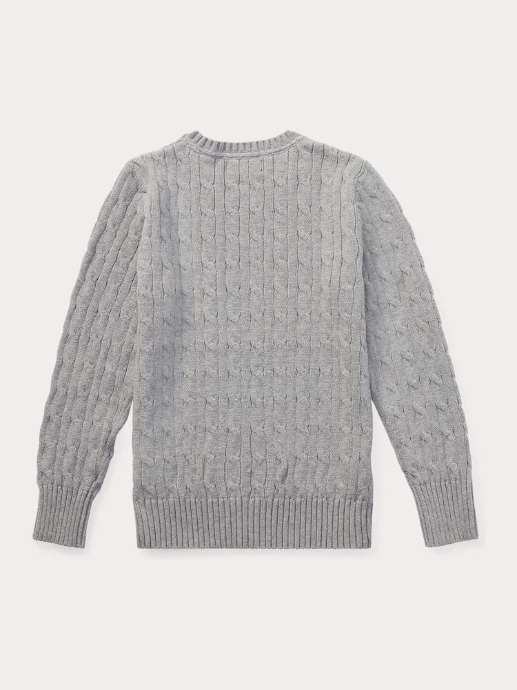 Grau - Polo Ralph Lauren Zopfstrickpullover - Bild 6 von 6 Grau - Polo Ralph Lauren Zopfstrickpullover - Bild 6 von 6