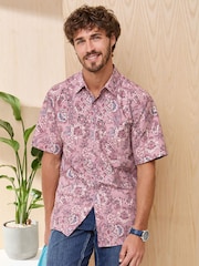 Cotton Traders Pink Signature Short Sleeve Soft Touch Print Shirt - Image 2 of 4