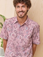 Cotton Traders Pink Signature Short Sleeve Soft Touch Print Shirt - Image 4 of 4