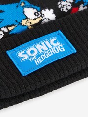 Black Sonic License Knitted Beanie Hat (3-16yrs) - Image 2 of 2
