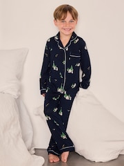 Chelsea Peers Blue TENCEL Modal Starlit Pines Print Long Pyjamas Set - Image 2 of 9
