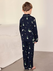 Chelsea Peers Blue TENCEL Modal Starlit Pines Print Long Pyjamas Set - Image 3 of 9