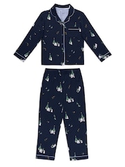 Chelsea Peers Blue TENCEL Modal Starlit Pines Print Long Pyjamas Set - Image 7 of 9