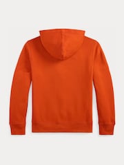 Polo Ralph Lauren Orange Logo Zip Through Jersey Hoodie - Image 2 of 2
