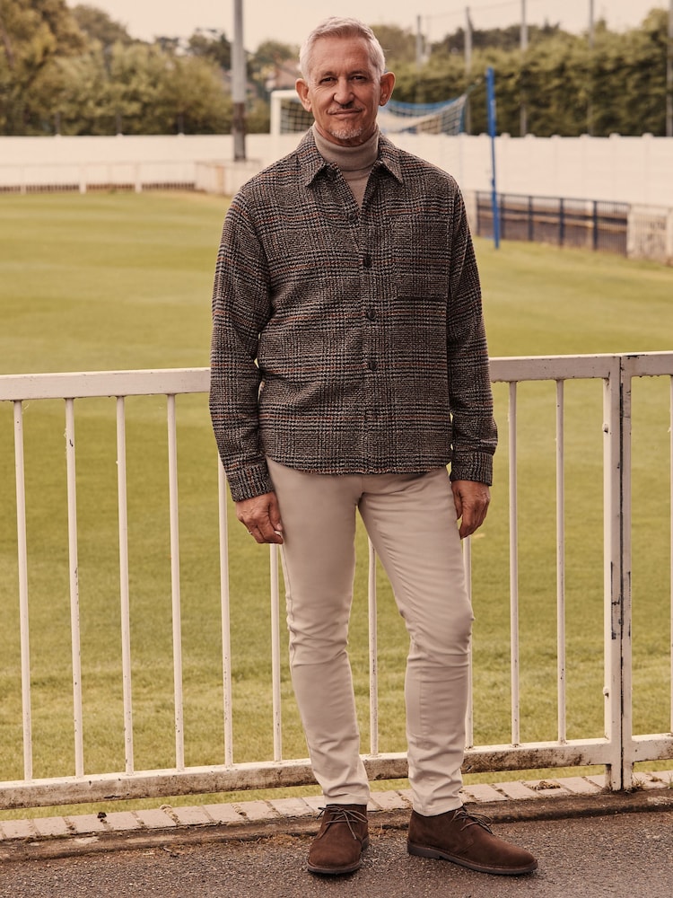Brown Check Shacket With Wool - Image 2 of 10