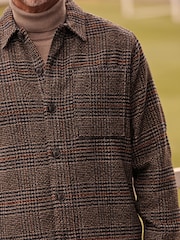 Brown Check Shacket With Wool - Image 5 of 10
