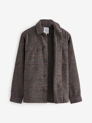Brown Check Shacket With Wool - Image 7 of 10