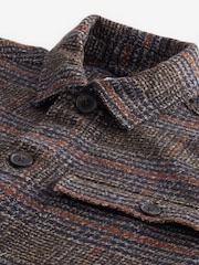 Brown Check Shacket With Wool - Image 8 of 10