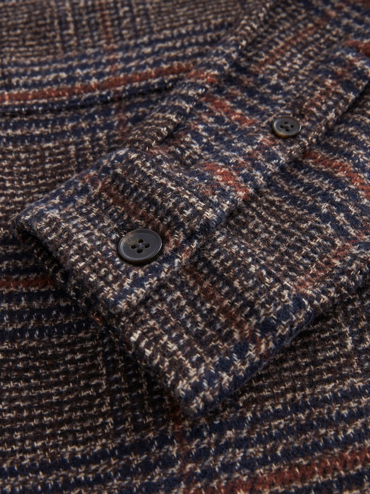 Brun - Veste-chemise à carreaux en laine - Image 9 of 10
