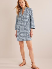 Boden Blue Notch Neck Mini Shift Dress - Image 1 of 1