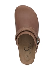 Celtic & Co. Strap Detail Brown Clogs - Image 5 of 6