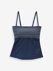 Navy Shirred Tummy Control Bandeau Tankini - Image 6 of 6