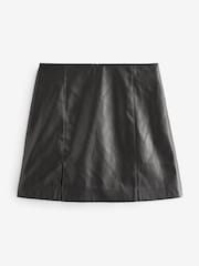 Urban Code Black Faux Leather Mini Skirt With Split Detail - Image 5 of 5