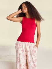 Chelsea Peers Natural Cotton Coffee Run Print Long Pyjamas Set - Image 3 of 6