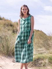 Celtic & Co. Green Button Detail Midi Dress - Image 2 of 5