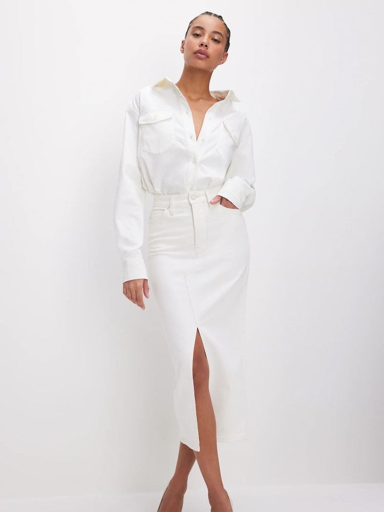 Good American White Midi Skirt - Image 1 of 7