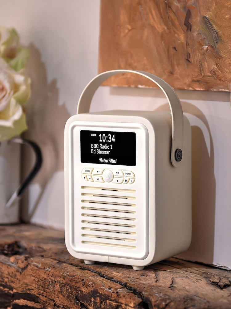 VQ Cream Cream Retro Mini DAB Radio - Image 1 of 6