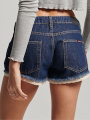 Blau - Superdry Hot Denim-Shorts - Bild 3 von 7