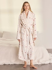 Chelsea Peers Fleece Sweetheart Print Dressing Gown - Imagen 1 de 7