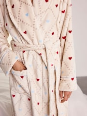 Chelsea Peers Fleece Sweetheart Print Dressing Gown - Imagen 3 de 7