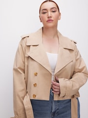 Good American Natural Chino Crop Trench Jacket - Image 3 of 7