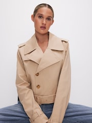 Good American Natural Chino Crop Trench Jacket - Image 5 of 7