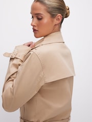 Good American Natural Chino Crop Trench Jacket - Image 6 of 7