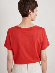 Seasalt Cornwall Red Gala Scoop Neck T-Shirt - Image 2 of 5