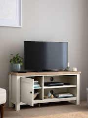 Cream Malvern Oak Effect Up to 50 inch Slim TV Unit - Image 3 of 13