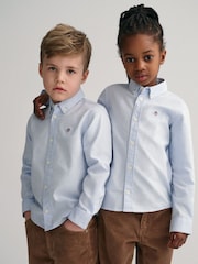 Синий - GANT Shield Logo Oxford 100% Cotton Shirt - Изображение 2 из 6