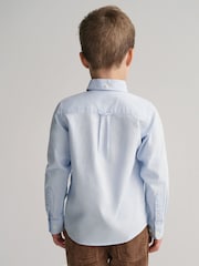 Синий - GANT Shield Logo Oxford 100% Cotton Shirt - Изображение 4 из 6