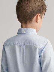 Синий - GANT Shield Logo Oxford 100% Cotton Shirt - Изображение 5 из 6