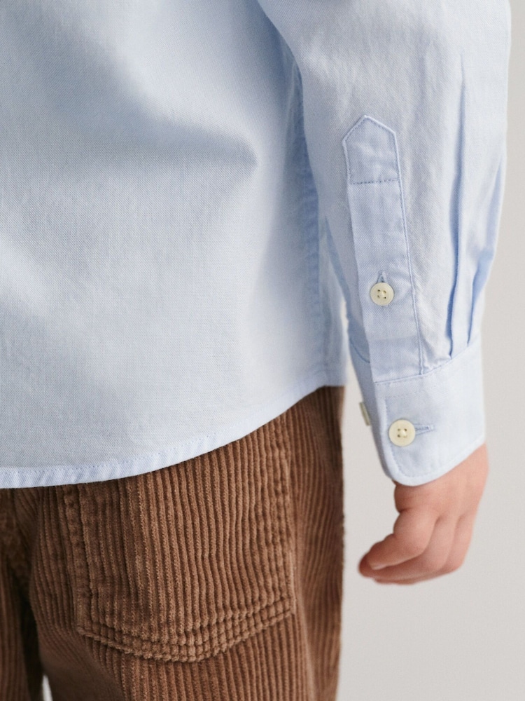 Синий - GANT Shield Logo Oxford 100% Cotton Shirt - Изображение 6 из 6