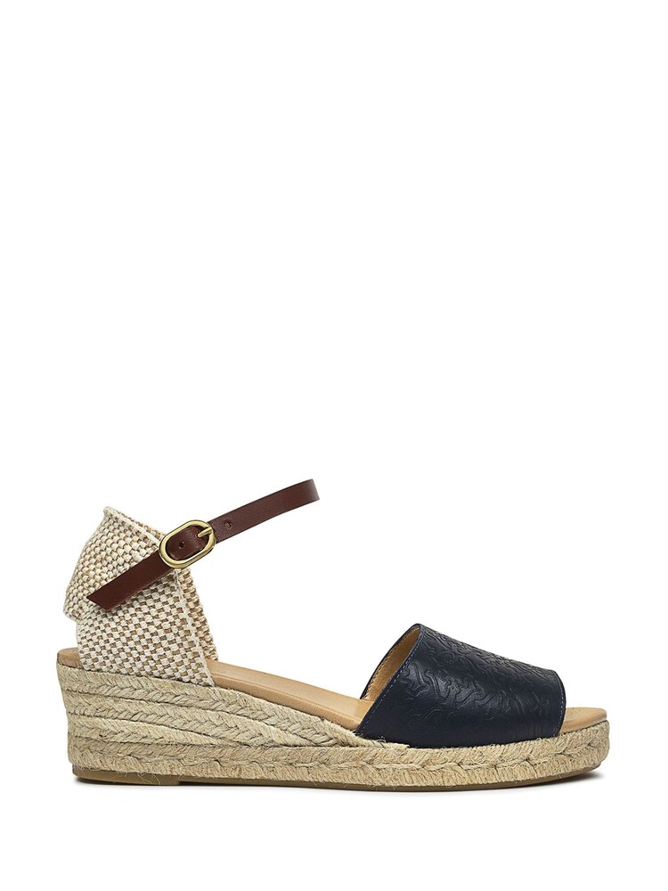 Radley London Blue Glasshouse Walk Heirloom Embossed Midi Wedge - Image 1 of 3
