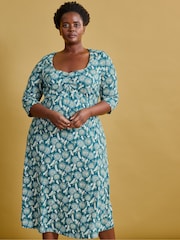 Seasalt Cornwall Blue Three Quarter Sleeve Secret Cove Dress - Image 1 of 7